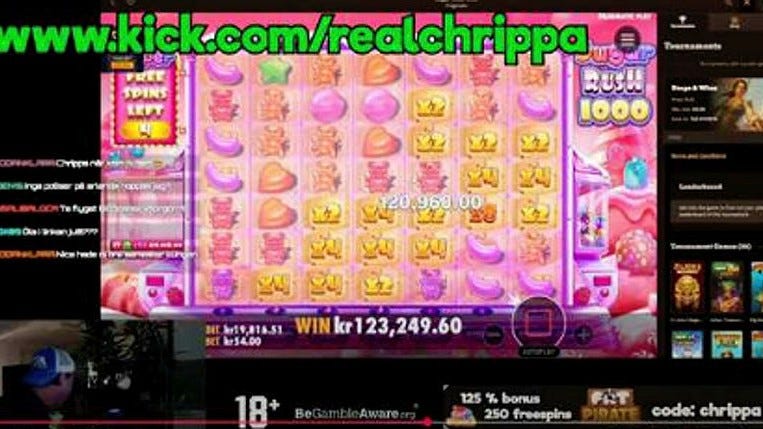 Exempel på hur det kan se ut när ”Chrippa” spelar kasino för sin publik.