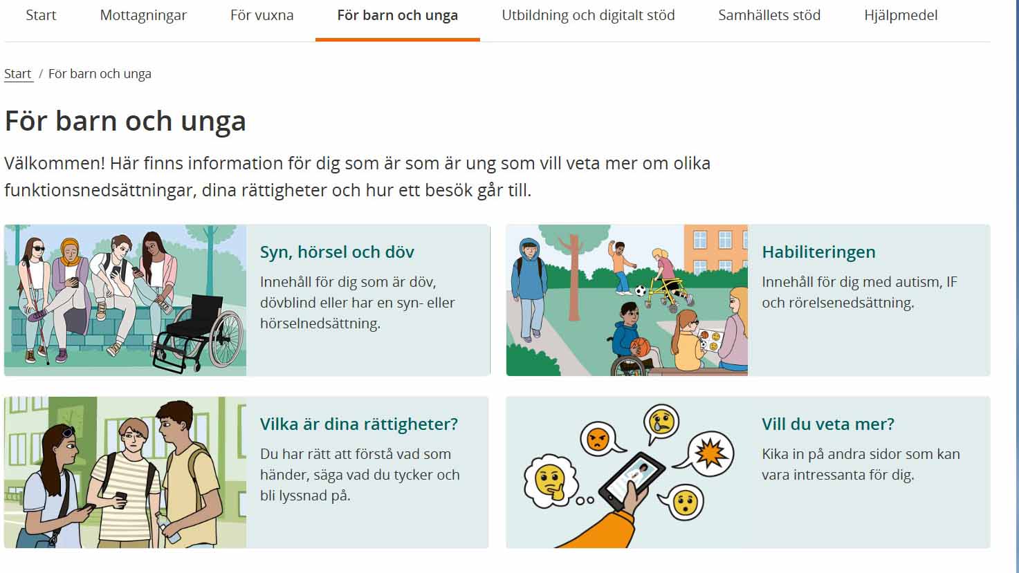 Habiliteringen utvecklar ny webbsidor tillsammans med unga experter