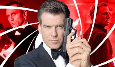 Daniel Craig, Pierce Brosnan och Daniel Craig som James Bond, James Bond och James Bond.