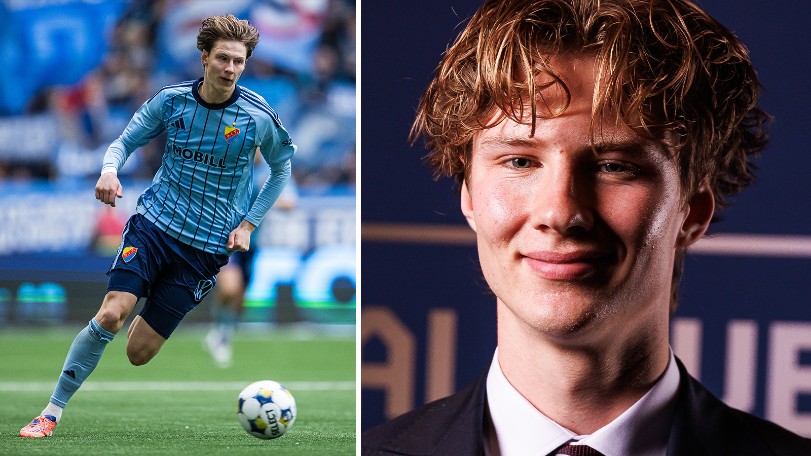 Djurgårdens August Priske jagas av Sampdoria