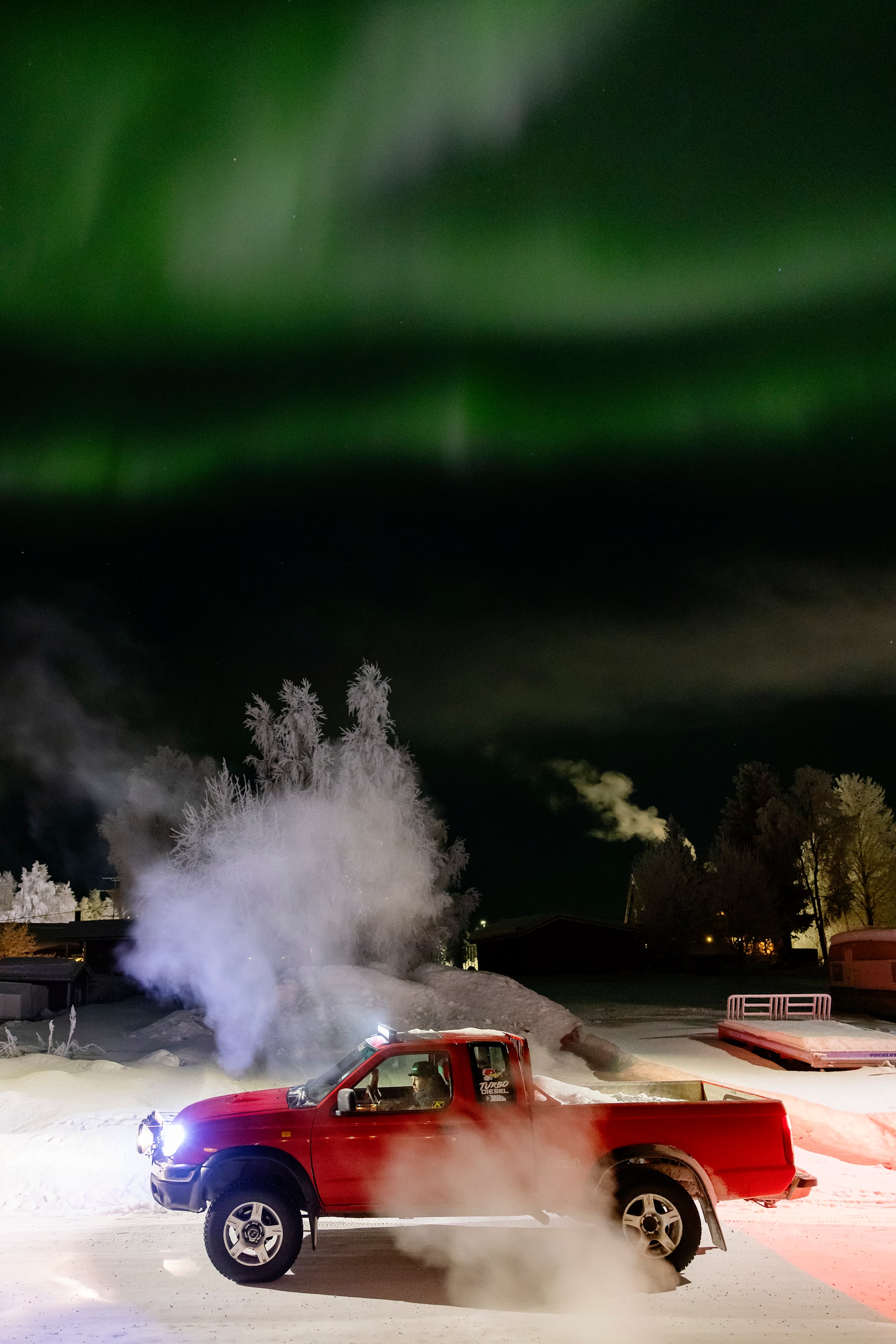 Ante Blind kör sin epa-traktor i 34 minusgrader.