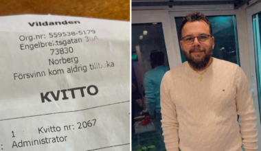 Anna Larsson får oväntat meddelande på restaurangkvitto