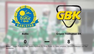 Hemmaförlust för Boltic – 0-8 mot Gripen Trollhättan BK - NWT