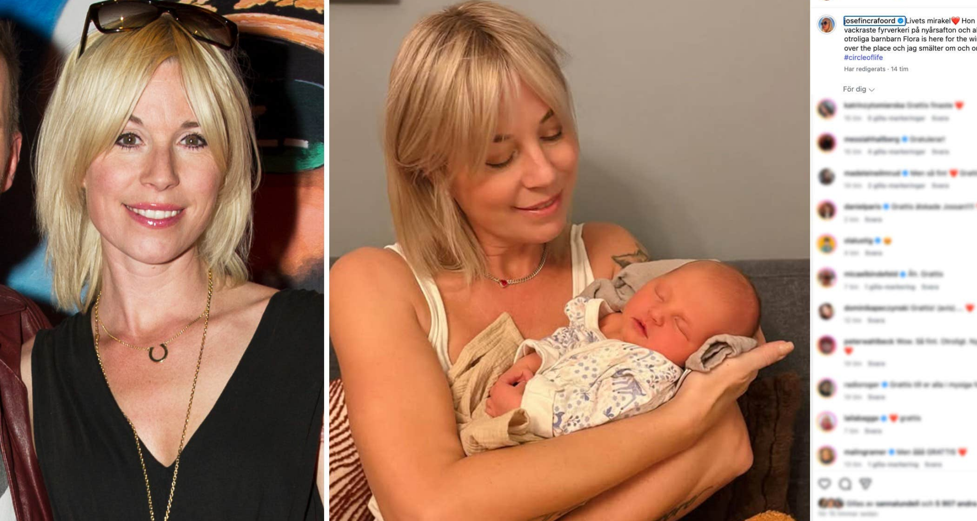 Josefin Craaford har blivit farmor: ”Livets mirakel”