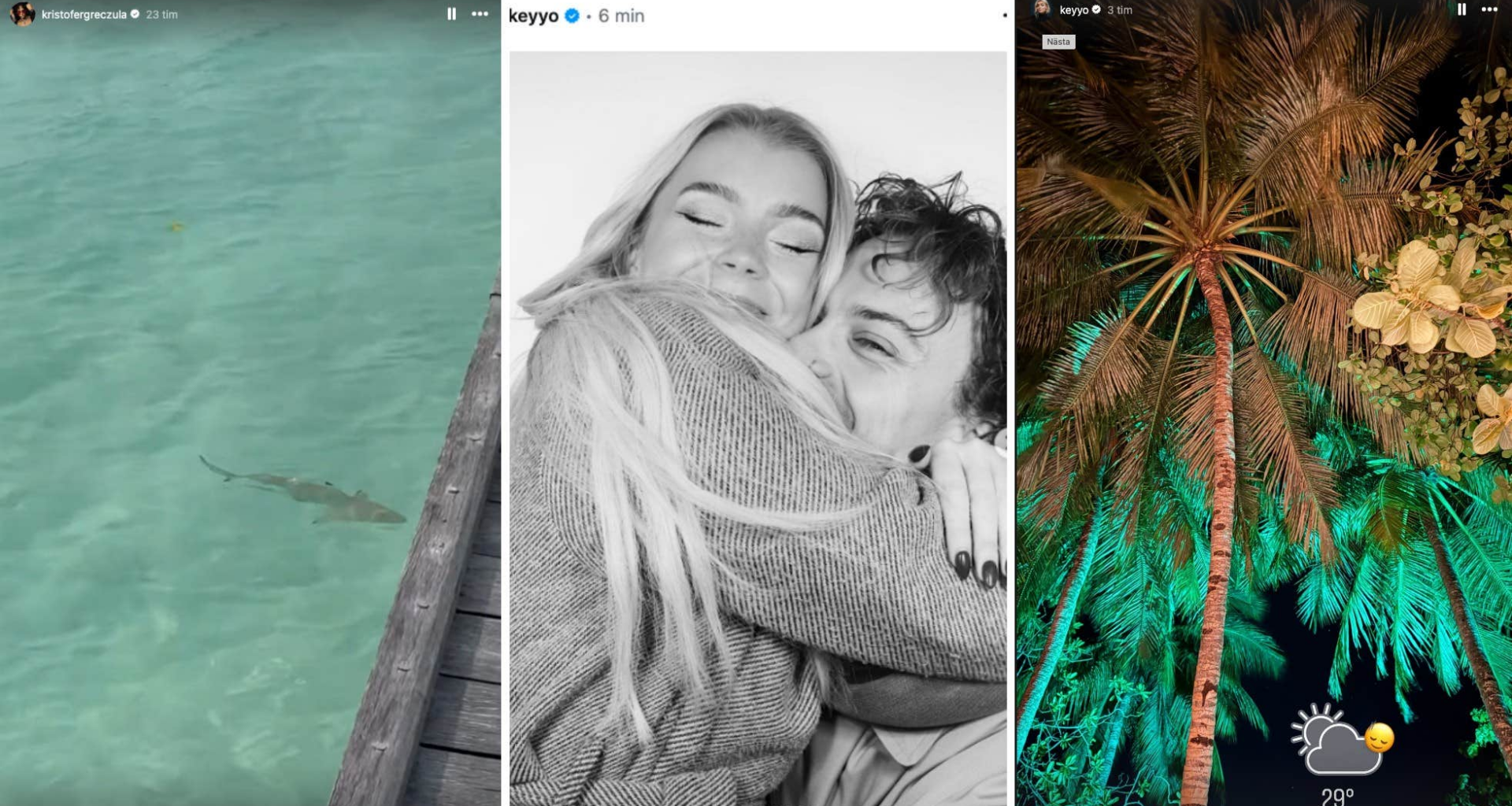 Keyyo Petrushinas och Kristofer Greczulas på kärlekssemester