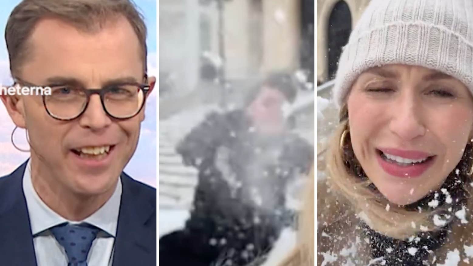 TV4-profilen Jennifer Paterson attackerad med snöbollar