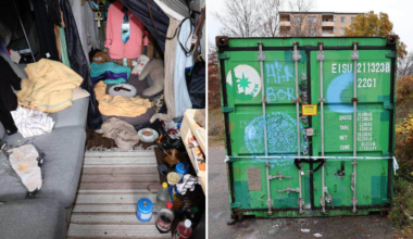 Container i Gävle blev tillfälligt hem för kvinna