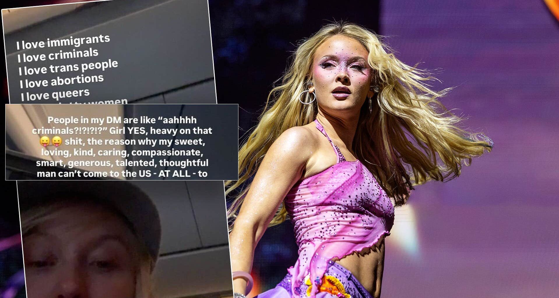 Zara Larssons ilska mot ICE efter beskedet om pojkvännen