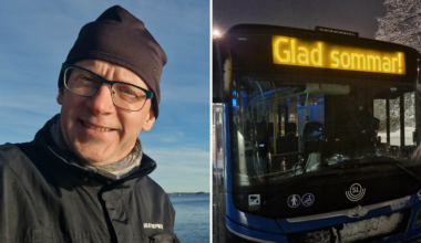 SL-bussen hälsar ”Glad sommar” – mitt i vintern