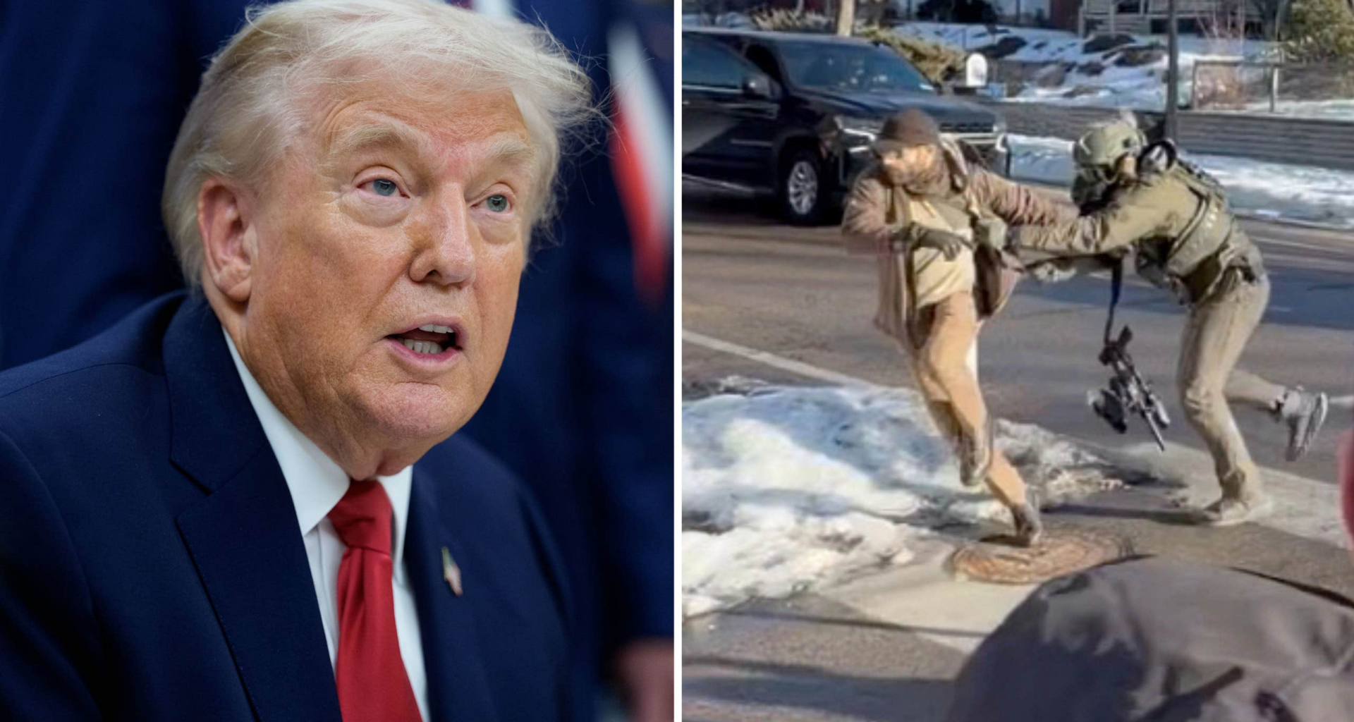 s president Donald Trump ut Pretti som en bråkmakare.