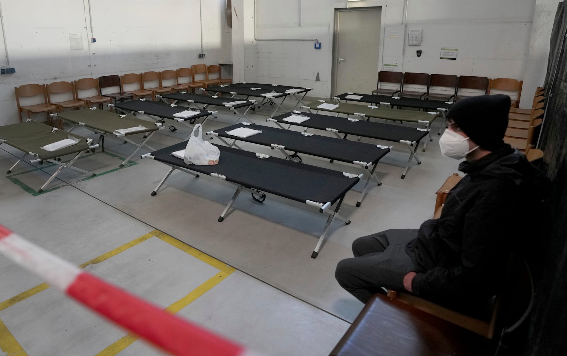 Ett migrationscenter i Frankfurt an der Oder, nära gränsen till Polen. Arkivbild