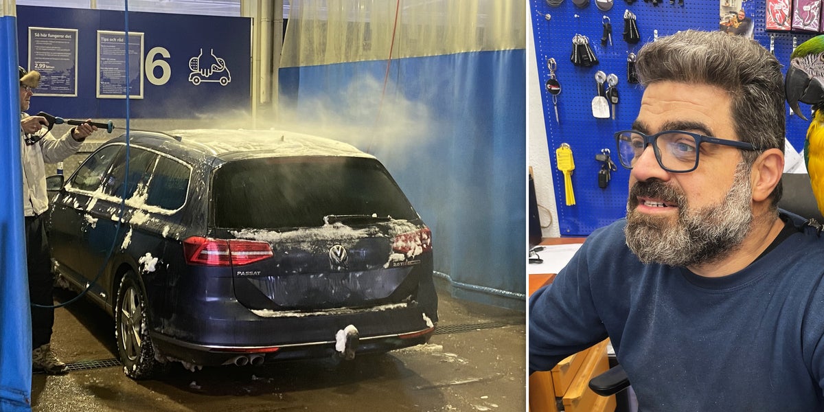 Tvätta bilen för att undvika rost i vinter