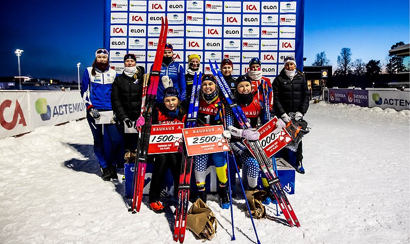 Sprintsegrar i Falun när Bauhaus Cup fortsatte för juniorerna