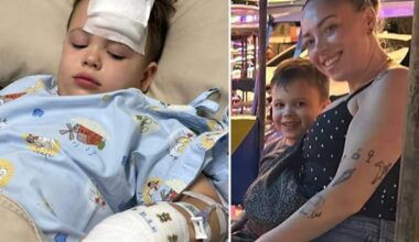 Adrian, 4, gick in i glasdörr i Thailand – fick sy 239 stygn