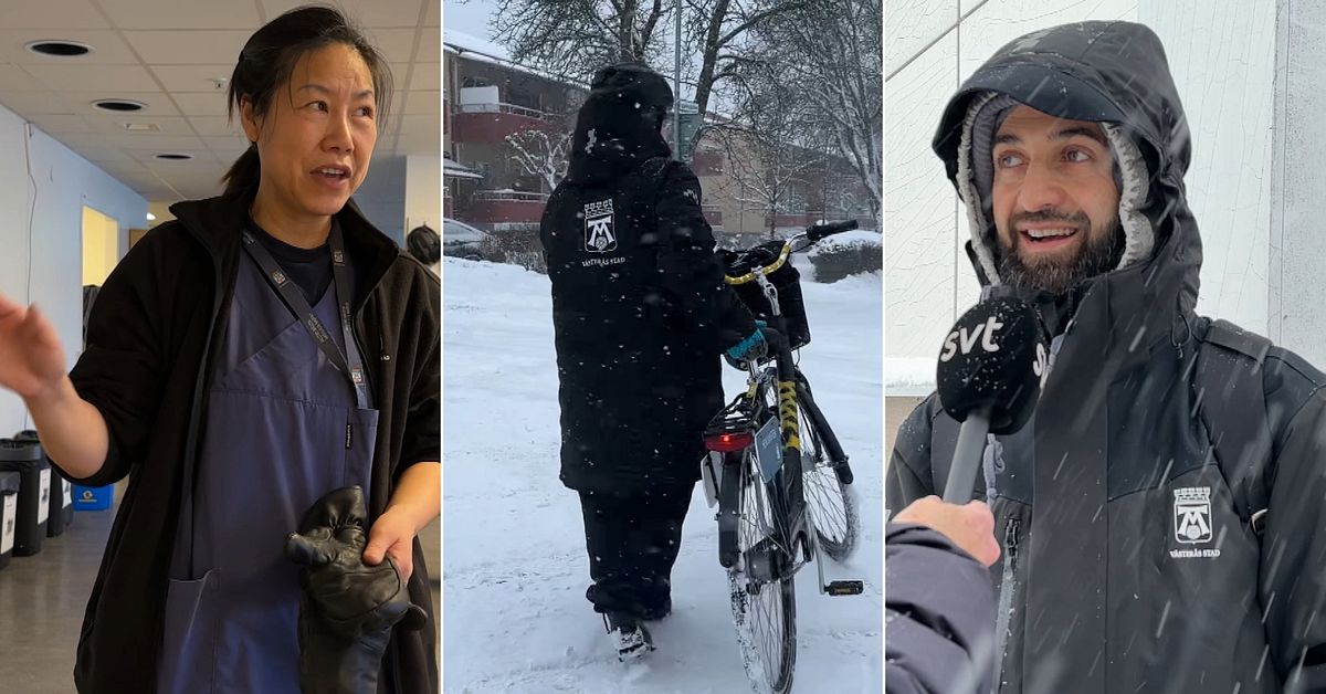 Flera cykelolyckor i hemtjänsten i Västerås på grund av snön
