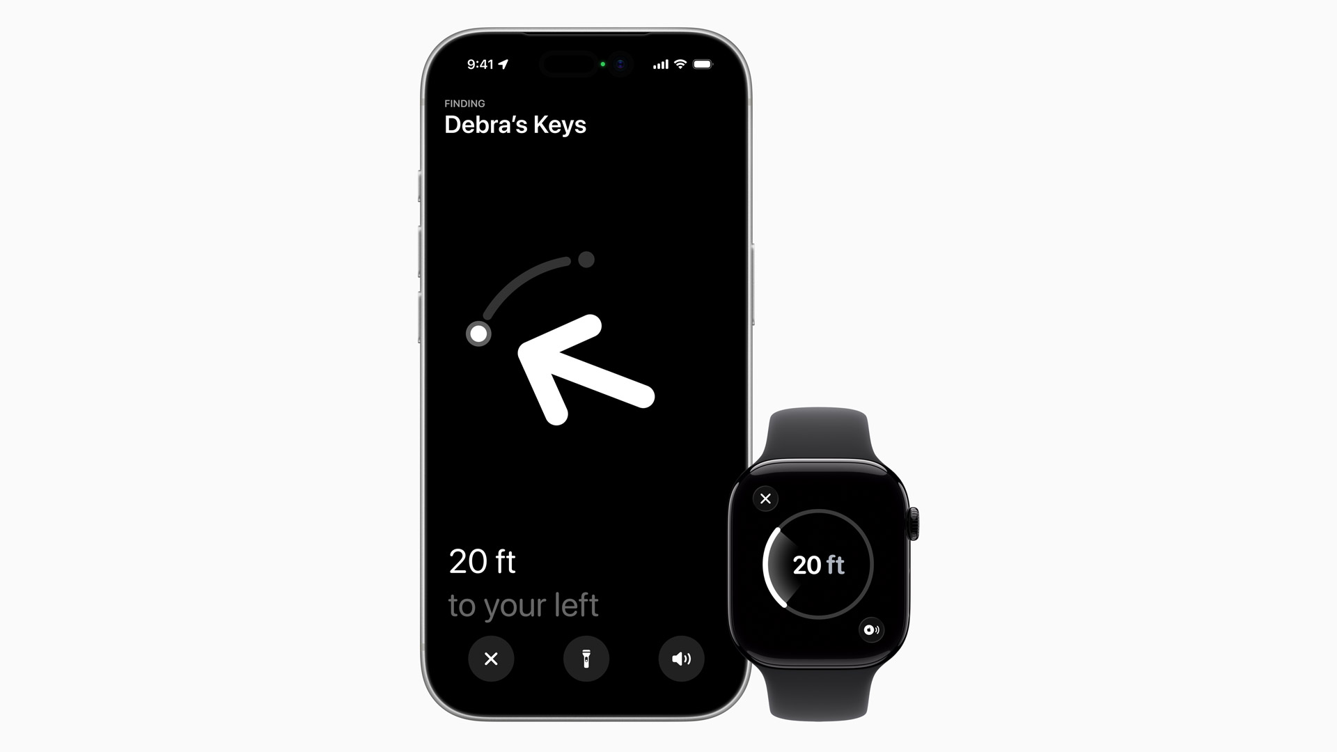 Precision Finding p&aring; iPhone och Apple Watch