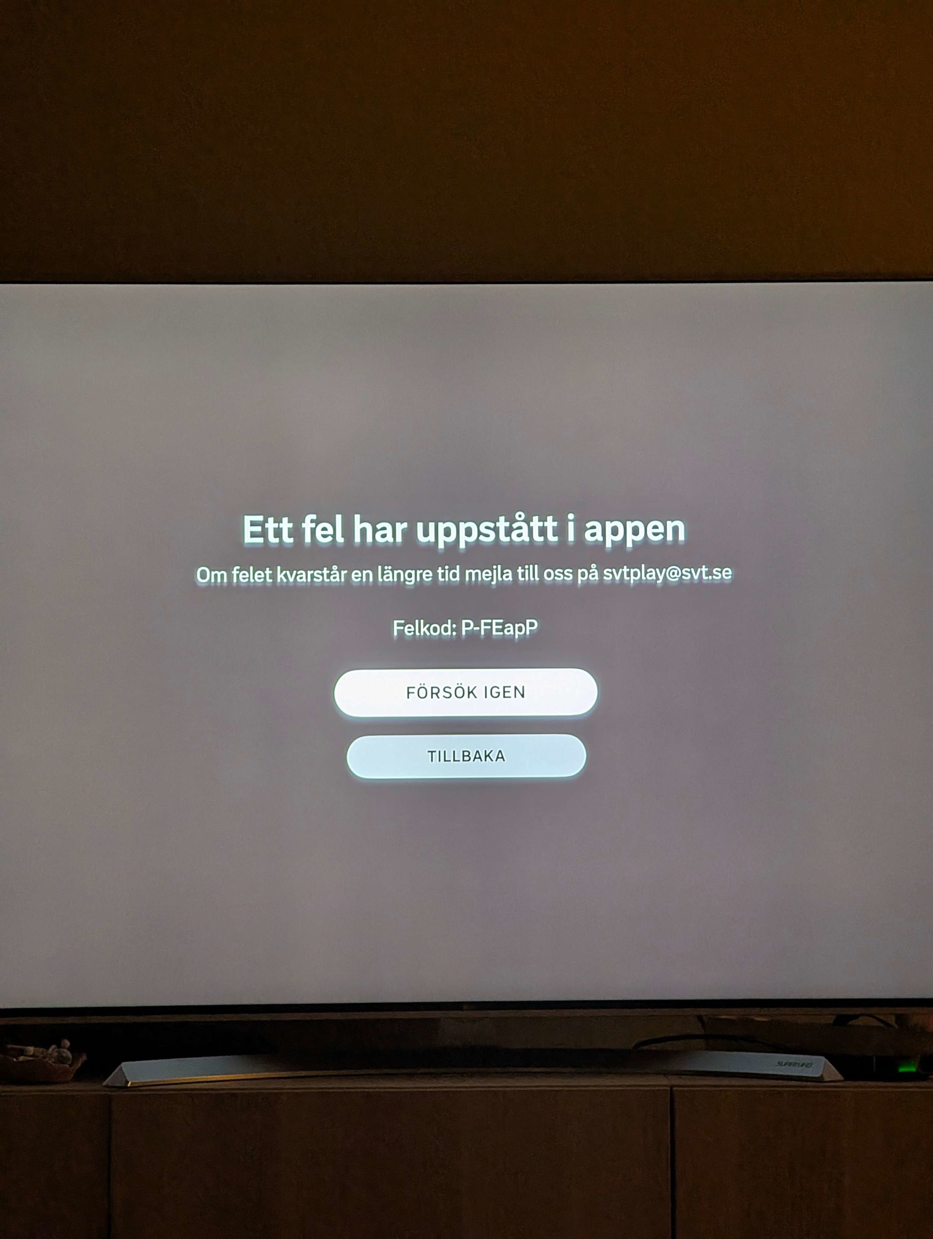 En av många läsare som inte kom in på SVT Play skickade den här bilden till Aftonbladet.