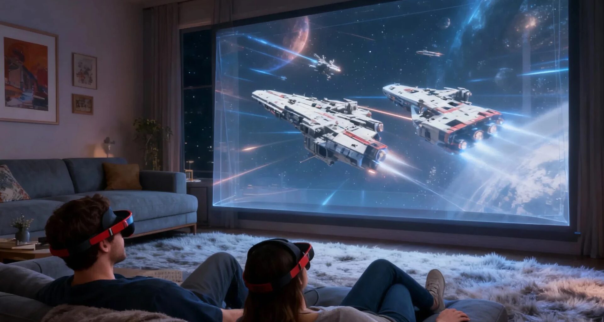 Xynavo utlovar en tv-upplevelse på 300 tum. Glasögonskärm med in-ear-hörlurar.