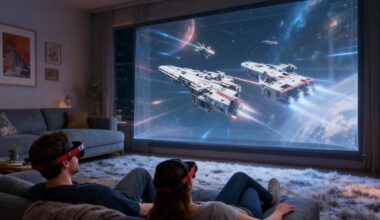 Xynavo utlovar en tv-upplevelse på 300 tum. Glasögonskärm med in-ear-hörlurar.