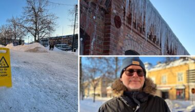 Istappar i Enköping utgör fara för gående