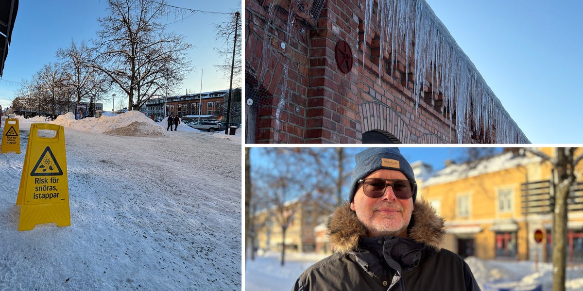 Istappar i Enköping utgör fara för gående