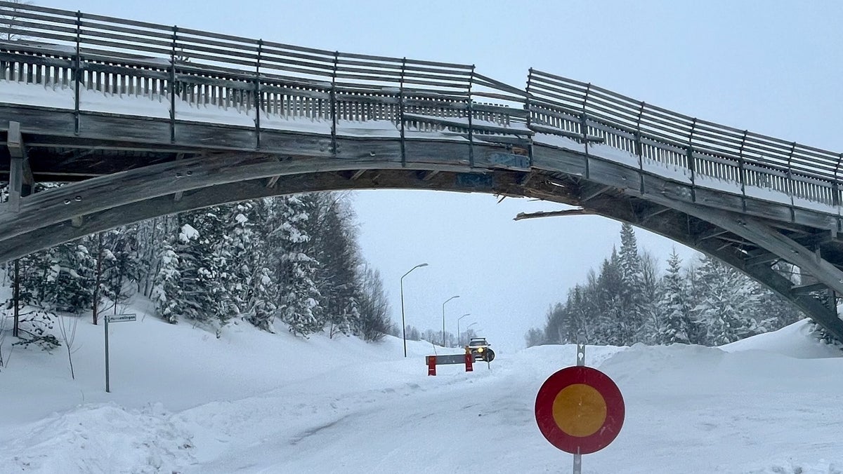 Påkörd skidbro i Vemdalen – trafiken leds om – Östersunds-Posten