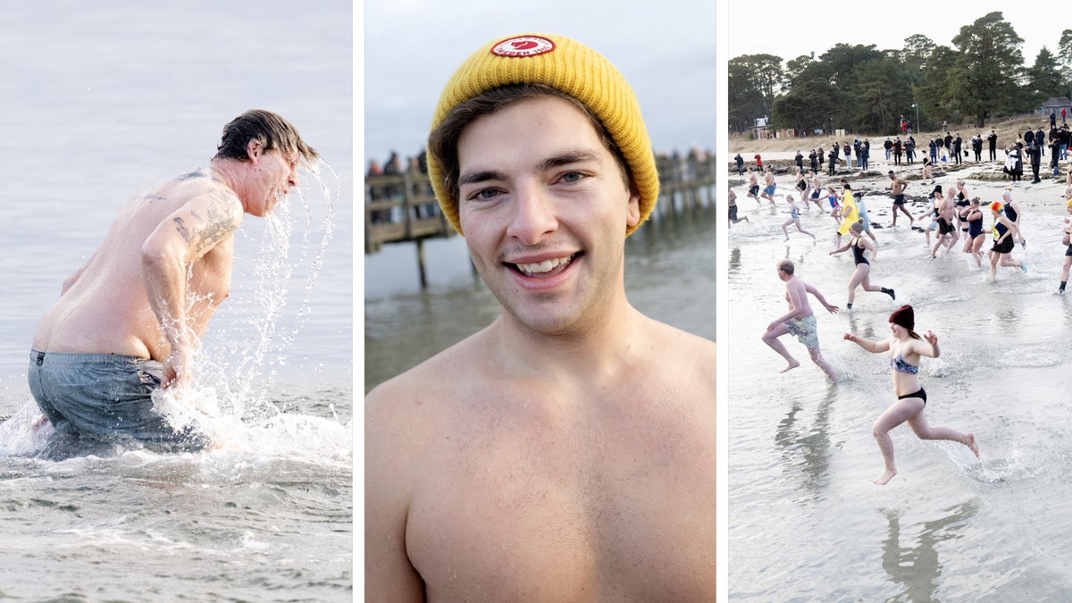 Året avslutades med svalkande dopp i Åhus: ”Fruktansvärt kallt” – Kristianstadsbladet