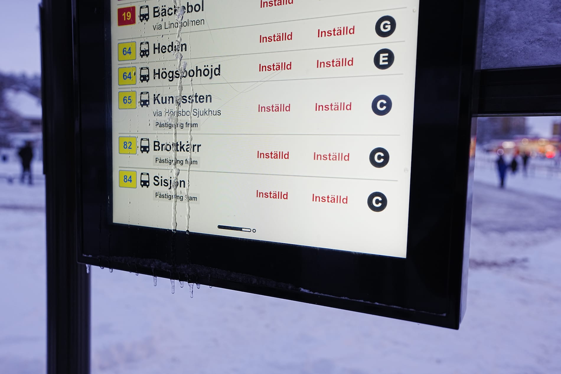 I Västra Götaland har cirka 30 000 ansökningar om förseningsersättning kommit in till kollektivtrafikbolaget. Bild från Marklandsplatsen i Göteborg den 7 januari.