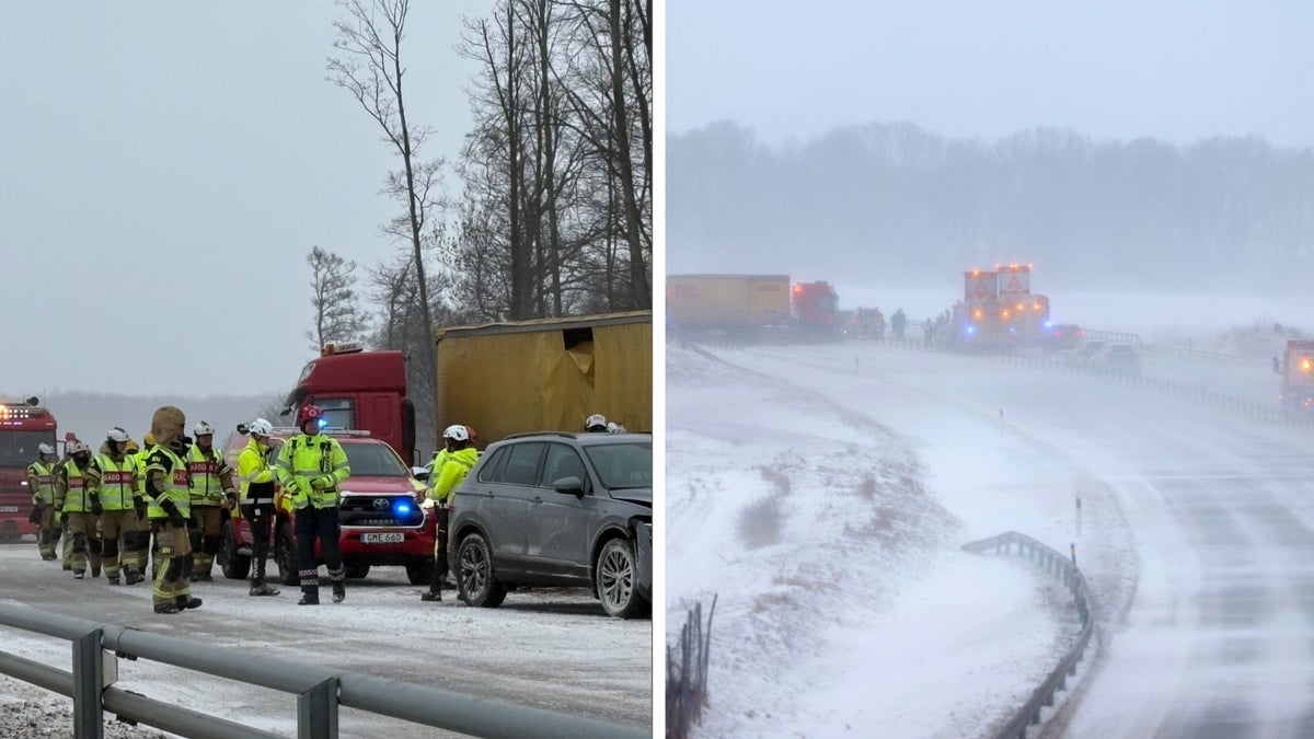 Masskrock skapade långa köer på E22 – 14 drabbade – Blekinge Läns Tidning