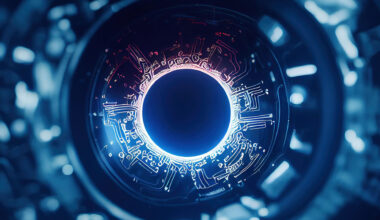 Öga eller lins som symbol för artificiell intelligens.