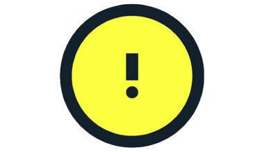 Symbol för gul vädervarning.