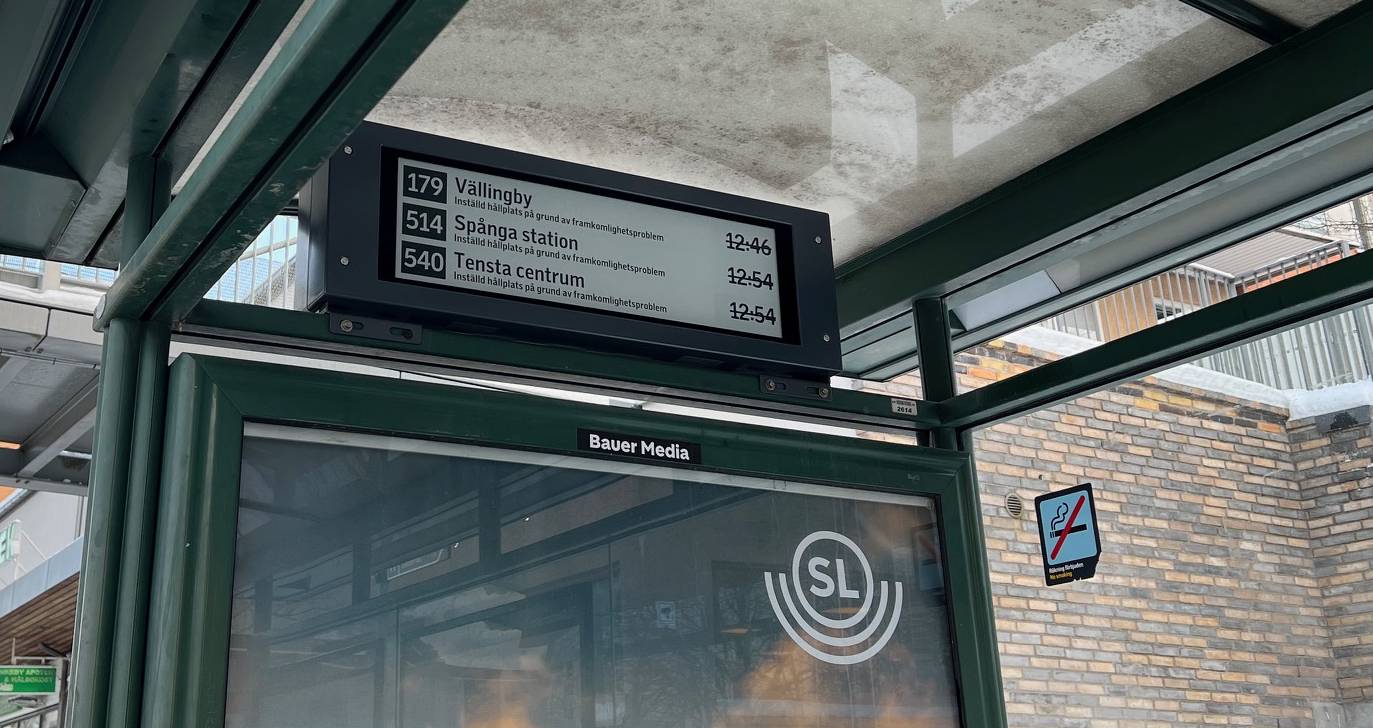 Stora störningar i busstrafiken under måndagen