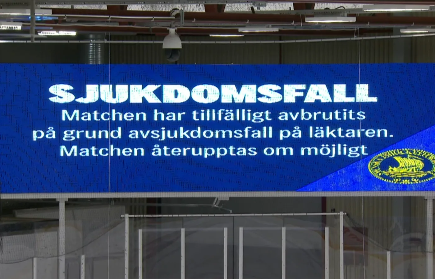 Matchen mellan Vimmerby och MoDo i HockeyAllsvenskan avbröts