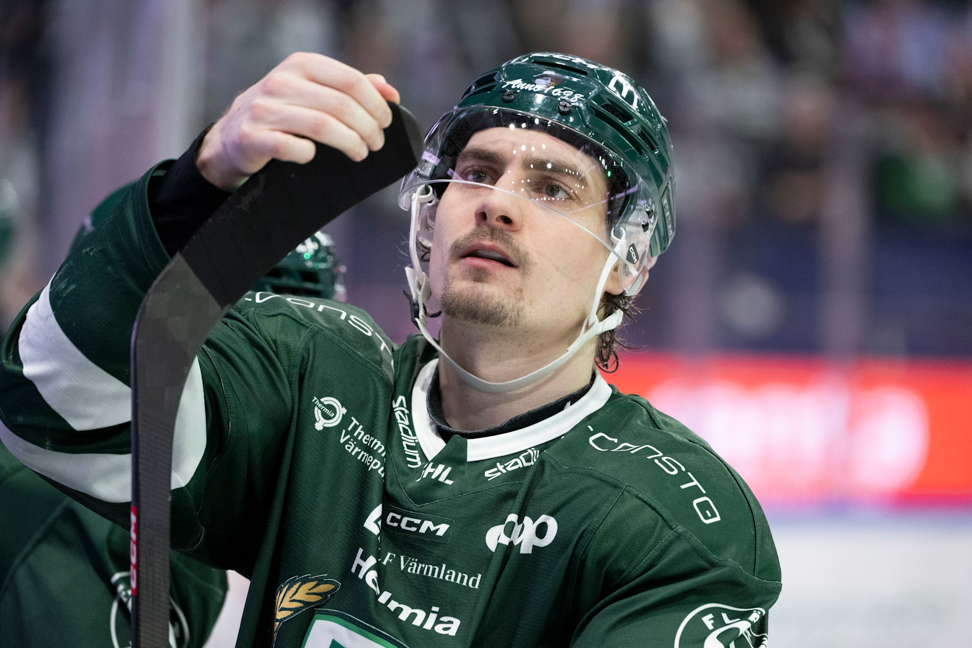 David Tomasek gjorde mål i sin första hemmamatch sedan återkomsten till Färjestad, men laget förlorade ändå stort mot Skellefteå. Arkivbild.