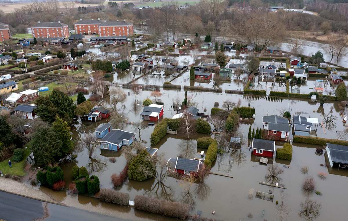Översvämningarna i Kävlinge efter att Kävlingeån svämmat över. (Arkivbild)
