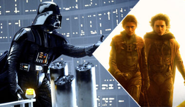 Darth Vader från Star Wars och Chani och Paul från "Dune".