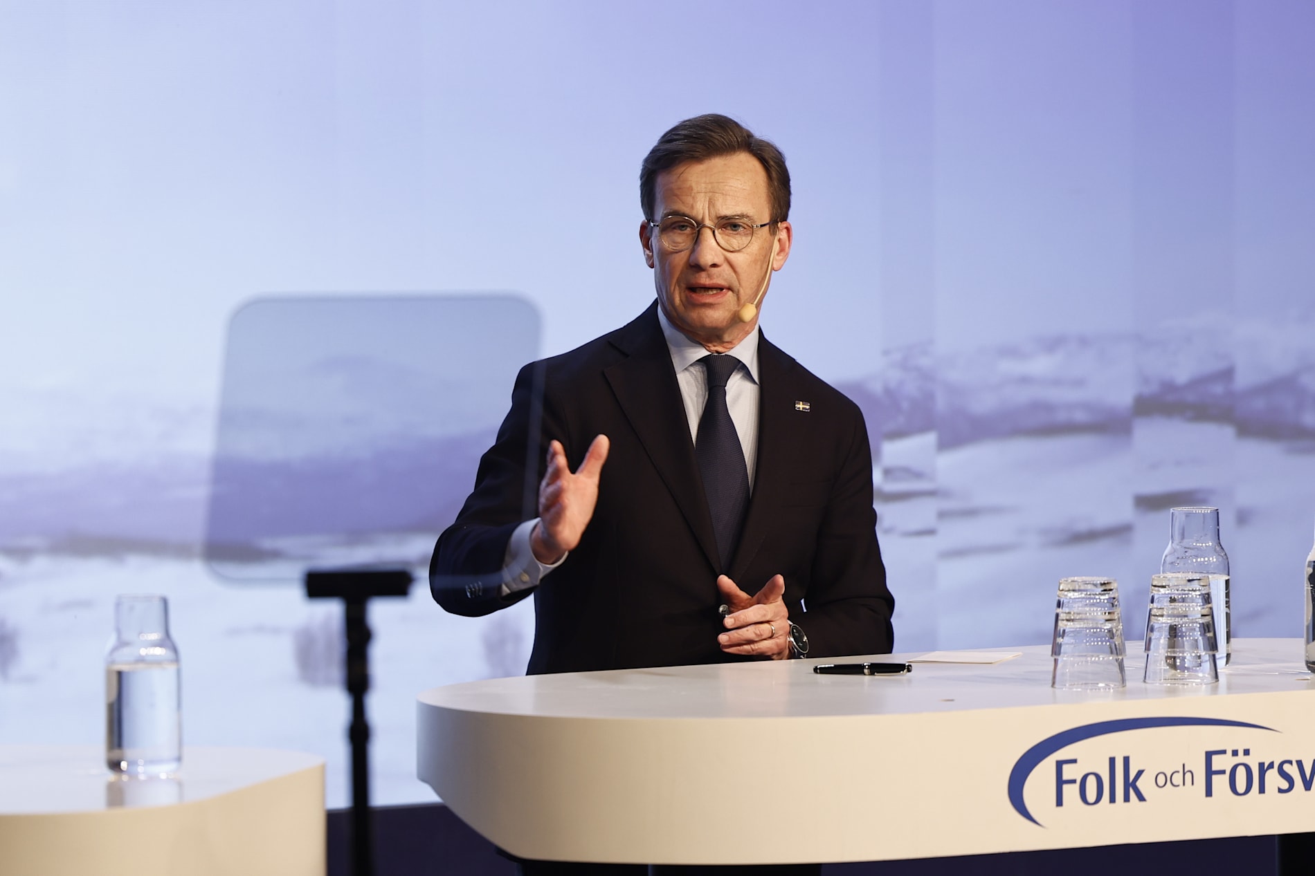 Kristersson talade på Folk och Försvar