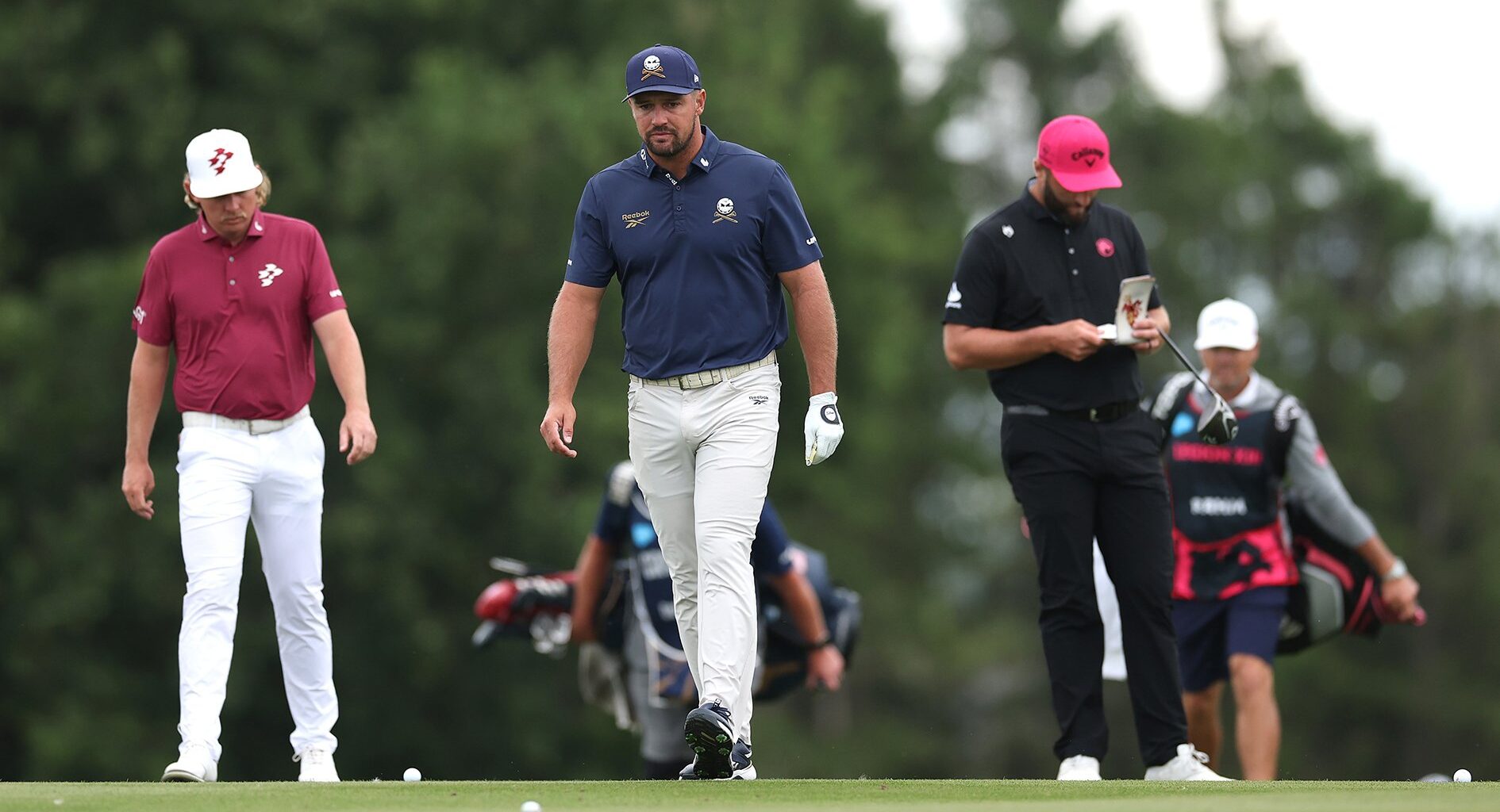 golfspelarna cameron smith, bryson dechambeau och jon rahm