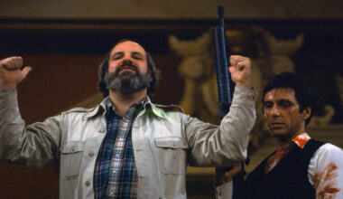 Brian de Palma och Al Pacino under inspelningen av "Scarface".