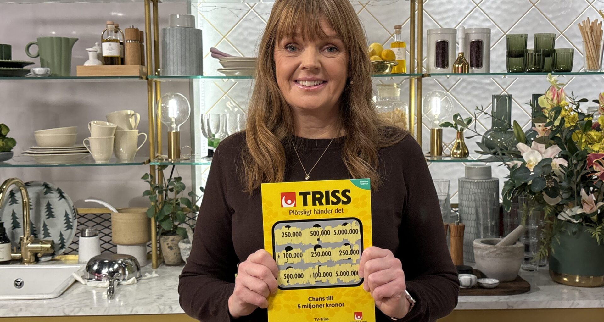 Maria från Torslanda skrapade fram en kvarts miljon kronor på Triss i tv