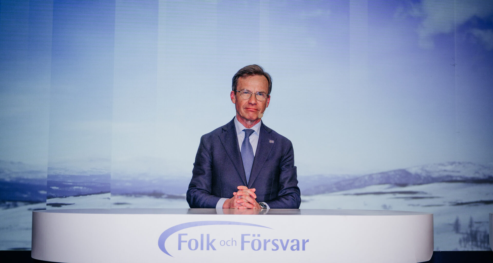 Statsminister Ulf Kristersson vid Folk och Försvars rikskonferens i Sälen.
