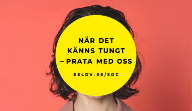 N&auml;r det k&auml;nns tungt - prata med oss t&aring;r en en gul cirkel &ouml;ver ett ansiktes kontur