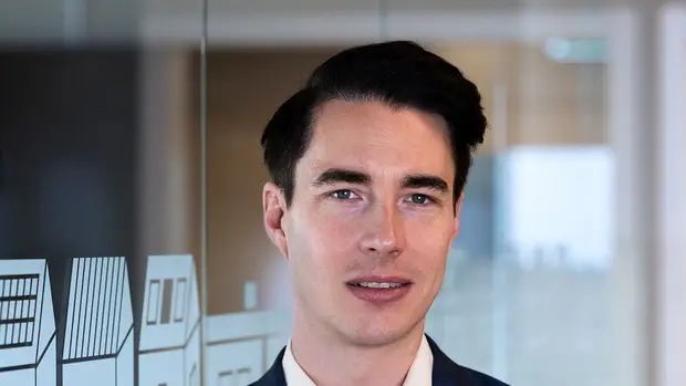 Rasmus Widlund är energiingenjör på Riksbyggen