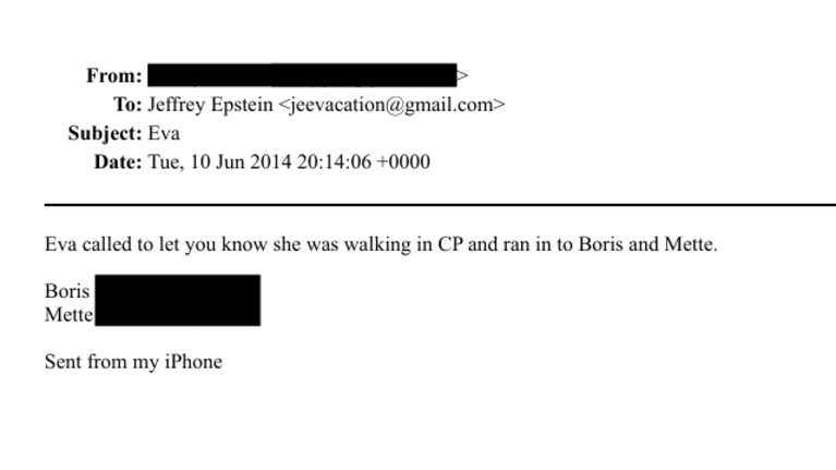 Skärmdump av ett e-postmeddelande som Boris Nikolic skickat till Jeffrey Epstein.