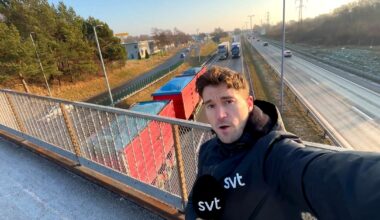 Oro för lastbilsboom på E6 i Halland när tysk tunnel öppnar