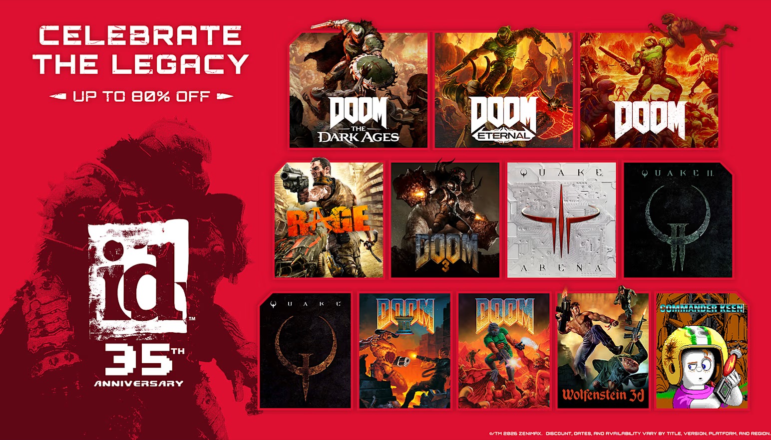 id Software firar 35 år. Med rabatt upp till 66,6 procent.