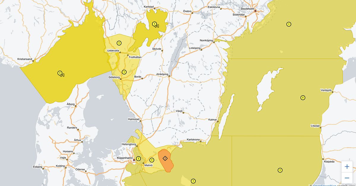 Flera vädervarningar för snöfall i södra Sverige