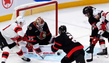 Ullmark tillbaka på isen – räddade 26 skott - Västerbottens-Kuriren