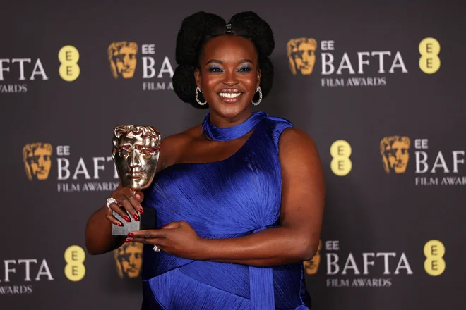 Wunmi Mosaku je dobila bafto za najboljšo stransko vlogo. Odigrala jo je v filmu Grešniki. FOTO: Suzanne Plunkett/Reuters