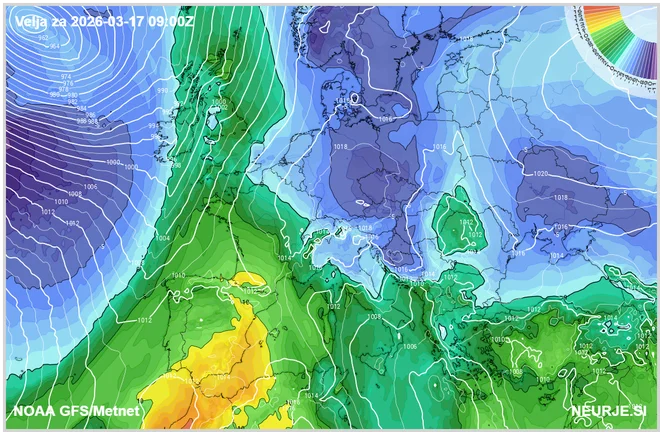 Prihajajo hladne zračne mase. FOTO: Neurje.si